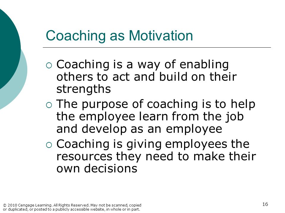 Coaching as Motivation