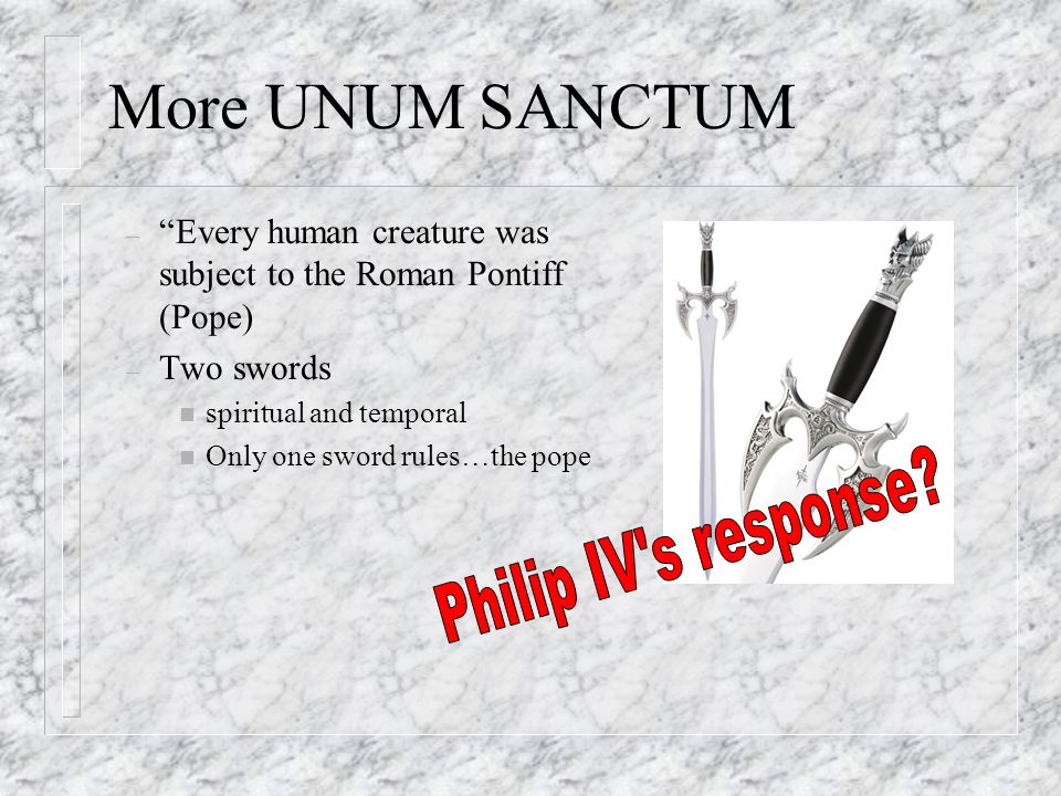 More UNUM SANCTUM Philip IV s response