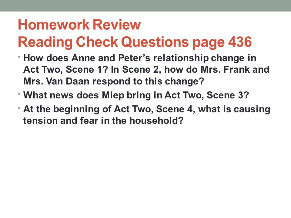 Homework Review Reading Check Questions page 436