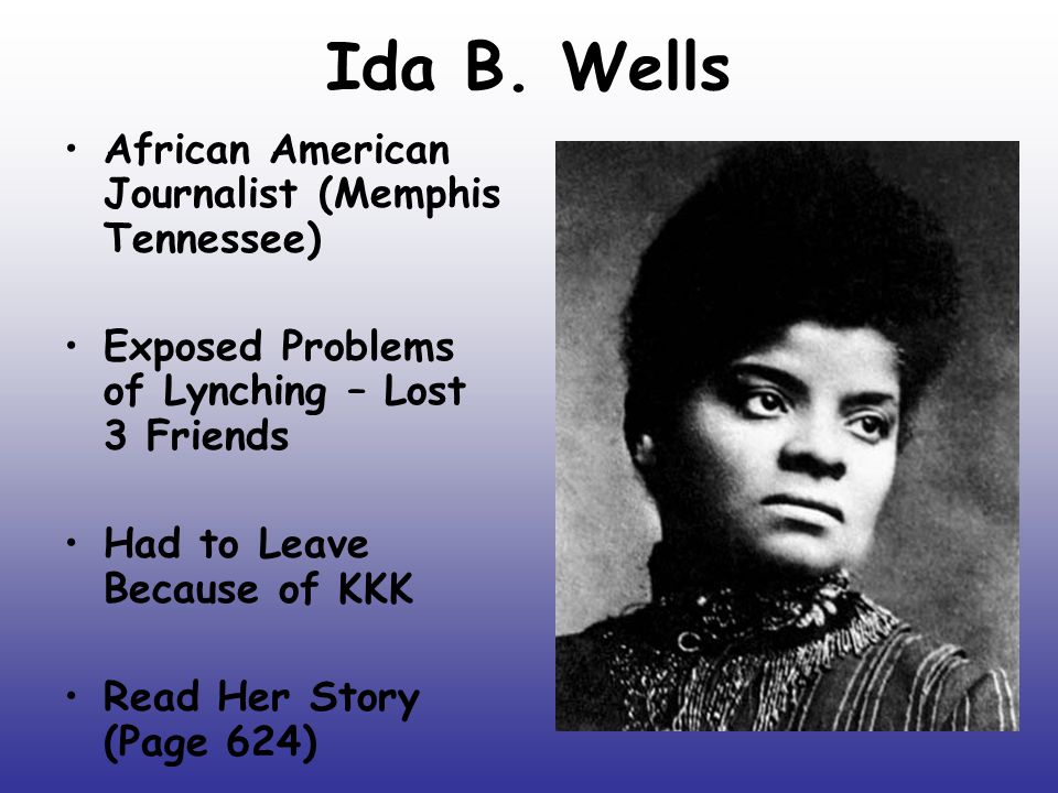Ida B. Wells African American Journalist (Memphis Tennessee)