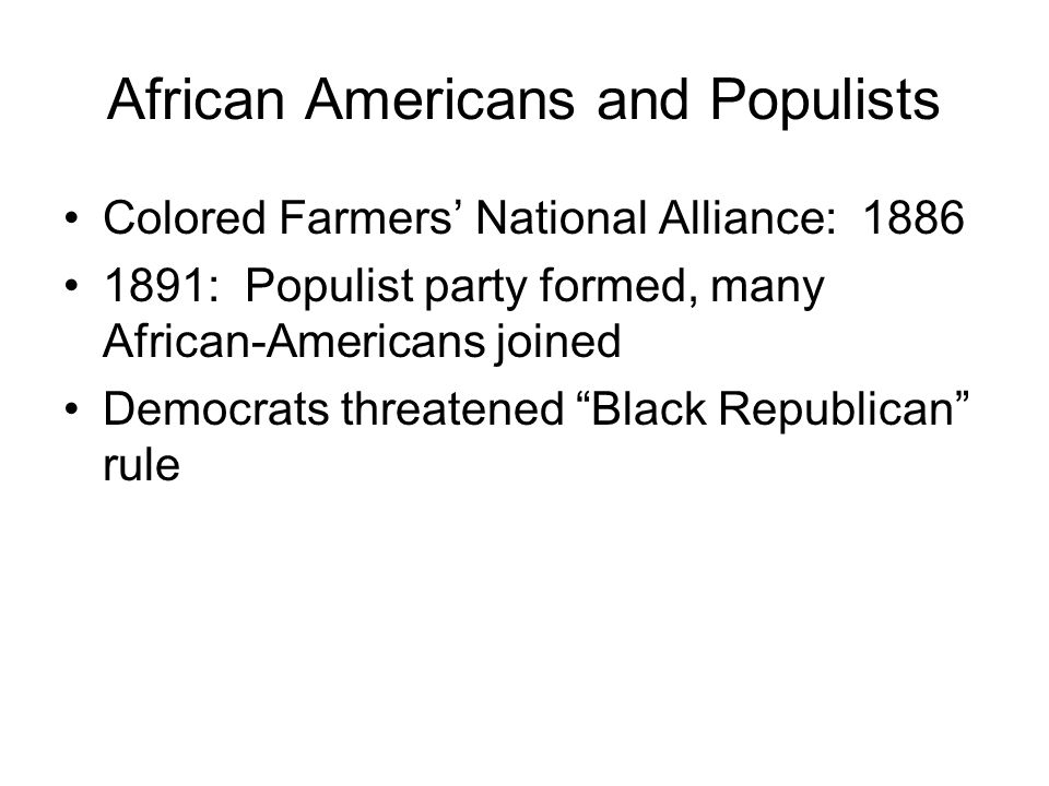 African Americans and Populists