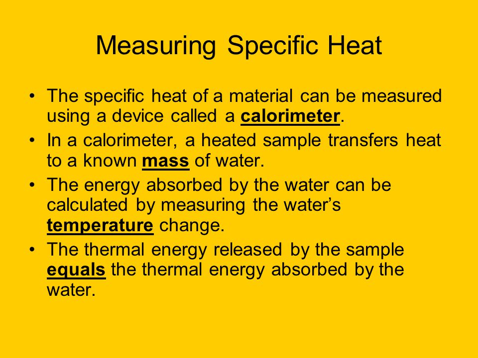 Measuring Specific Heat