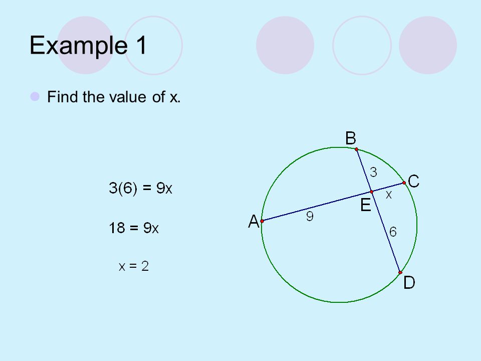 Example 1 Find the value of x.