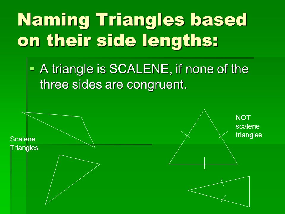 Naming Triangles based on their side lengths: