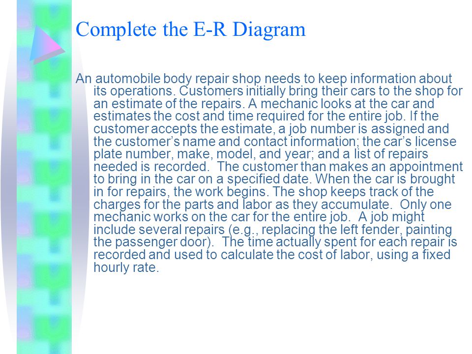 Complete the E-R Diagram