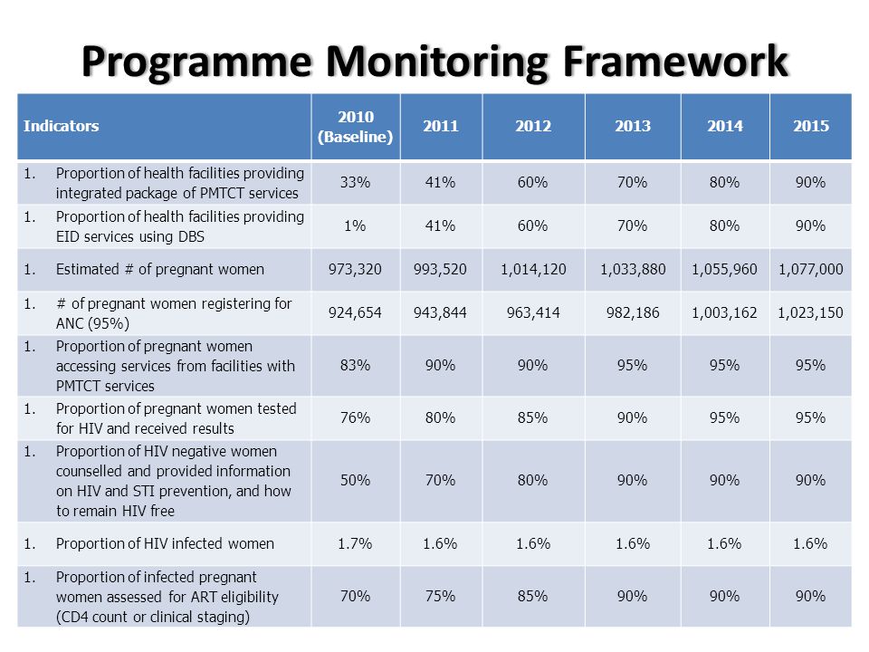 Programme Monitoring Framework