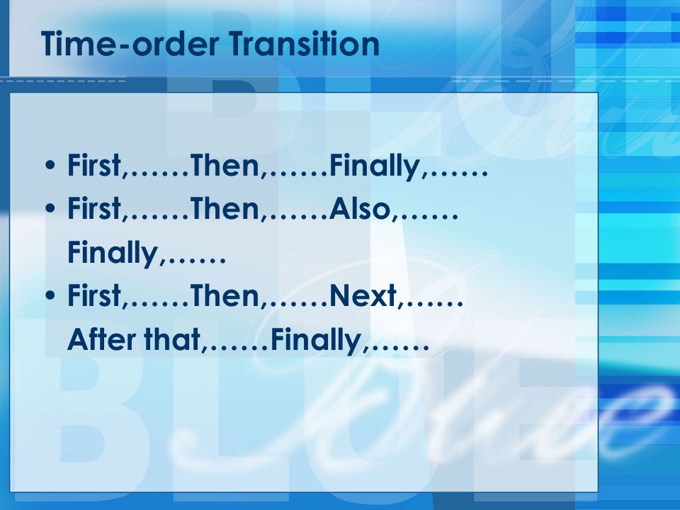 Time-order Transition