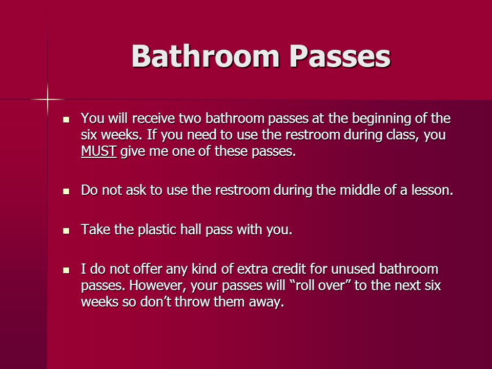 Bathroom Passes