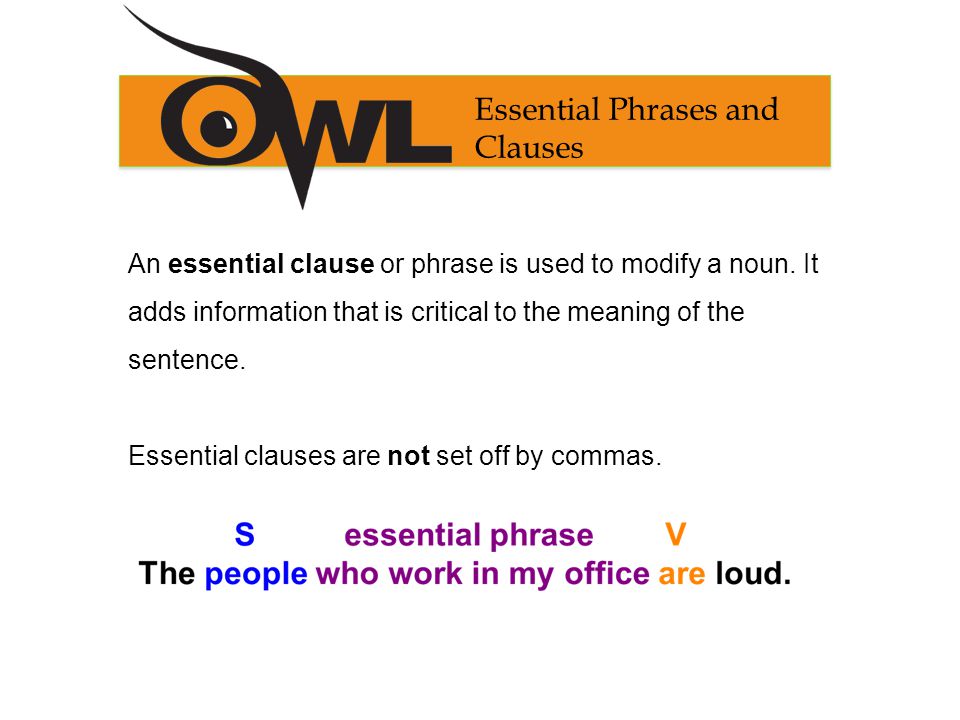 Essential Phrases and Clauses