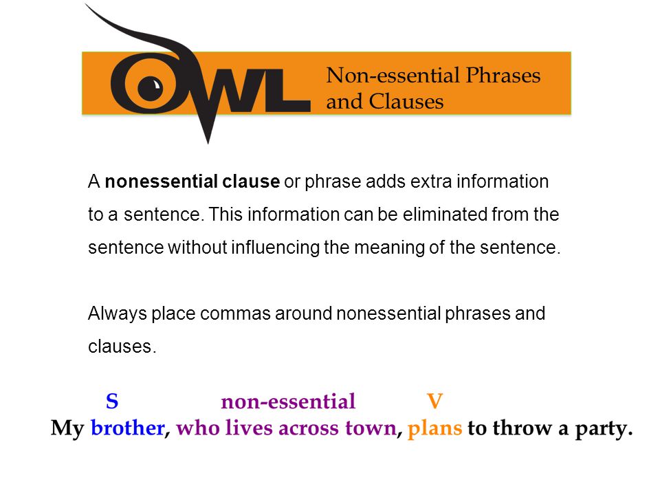 Non-essential Phrases and Clauses
