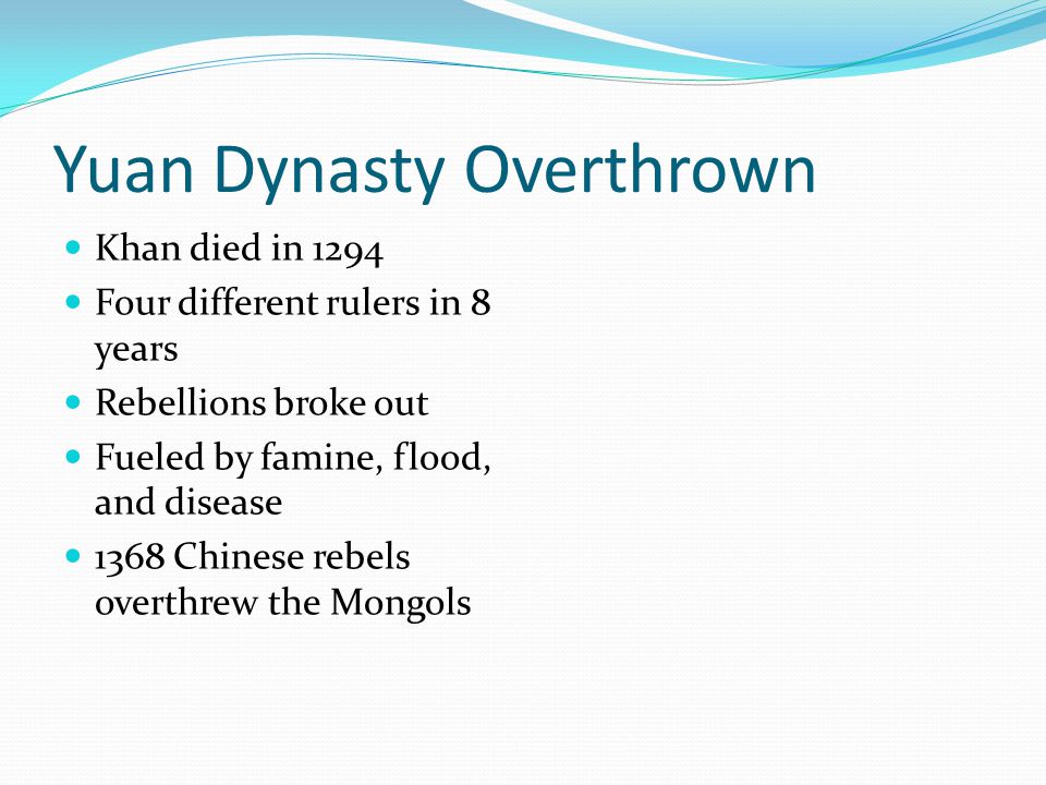 Yuan Dynasty Overthrown