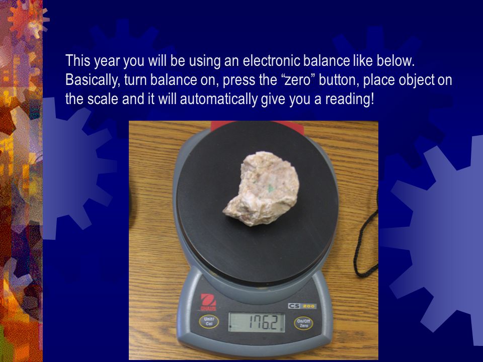 This year you will be using an electronic balance like below