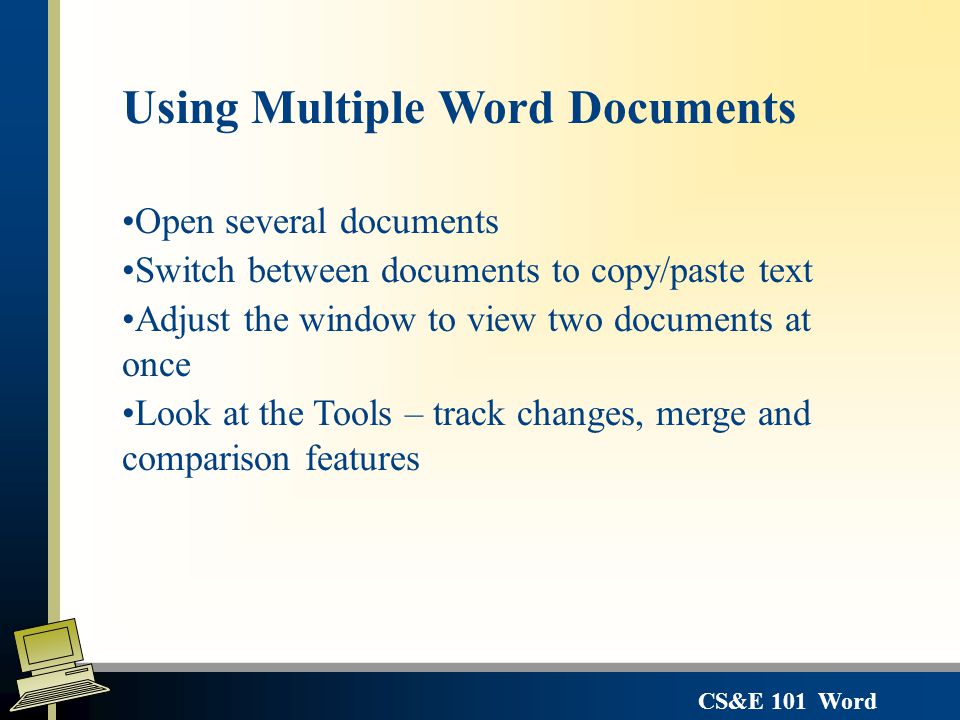Using Multiple Word Documents