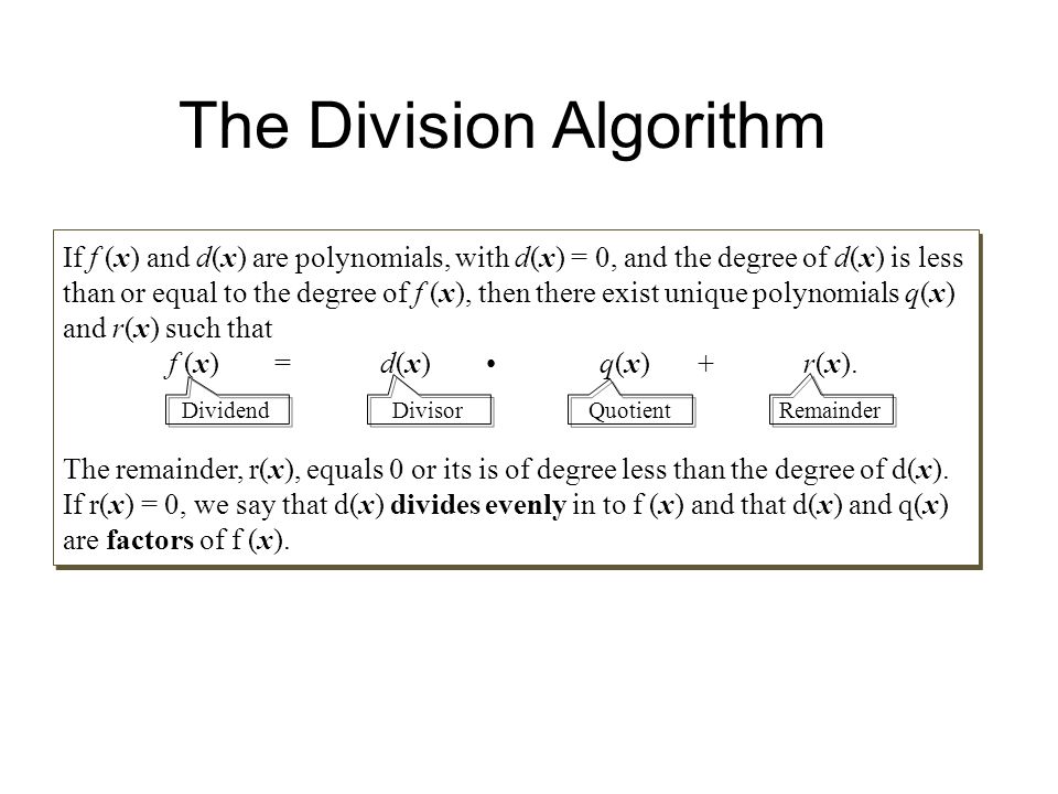 The Division Algorithm