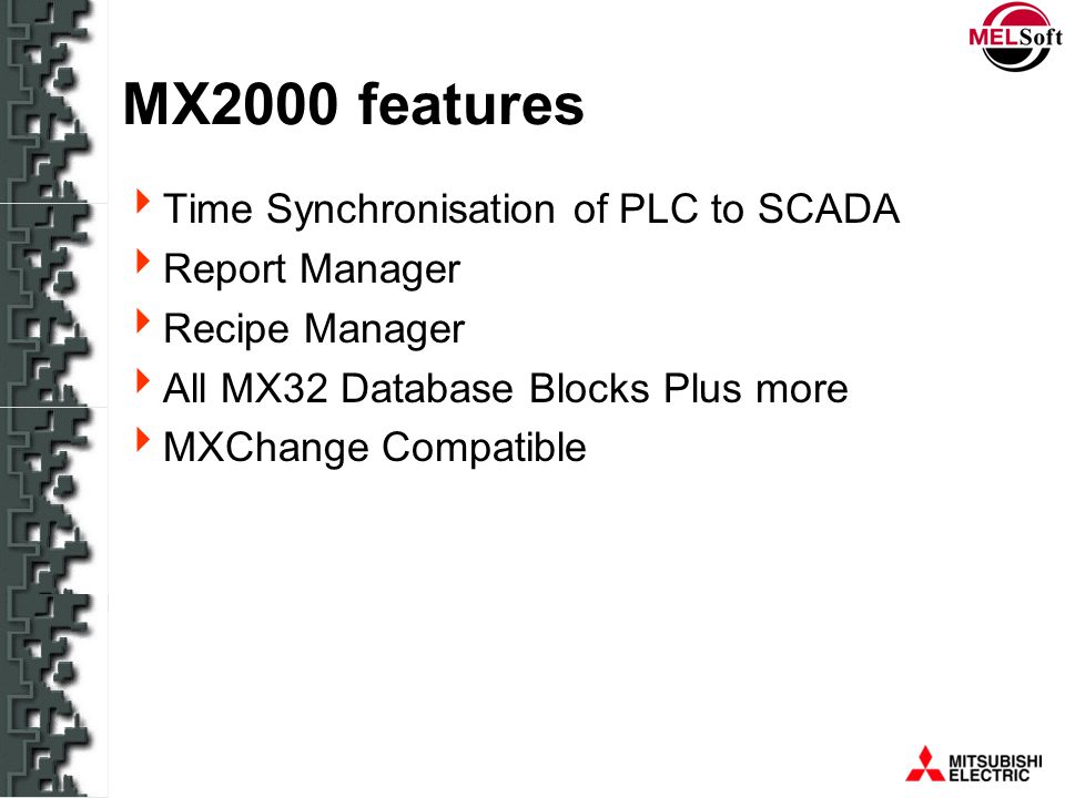 MX2000 features Time Synchronisation of PLC to SCADA Report Manager