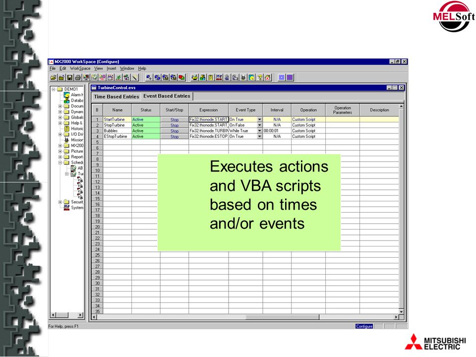 Executes actions and VBA scripts based on times and/or events
