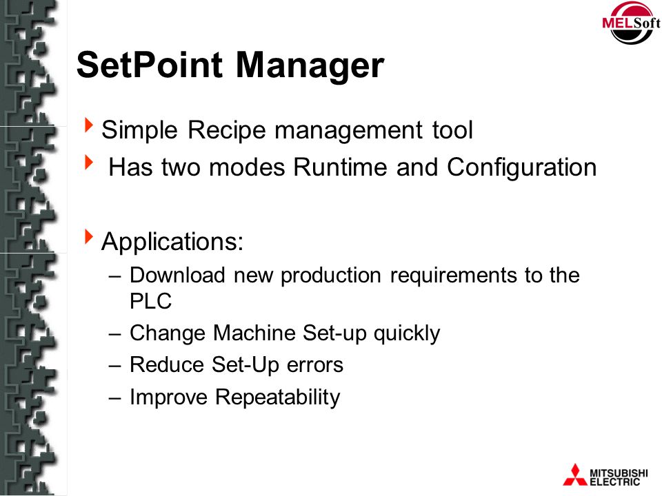 SetPoint Manager Simple Recipe management tool