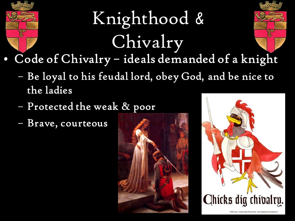 Knighthood & Chivalry Code of Chivalry – ideals demanded of a knight