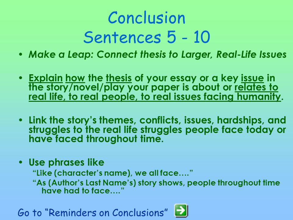 Conclusion Sentences
