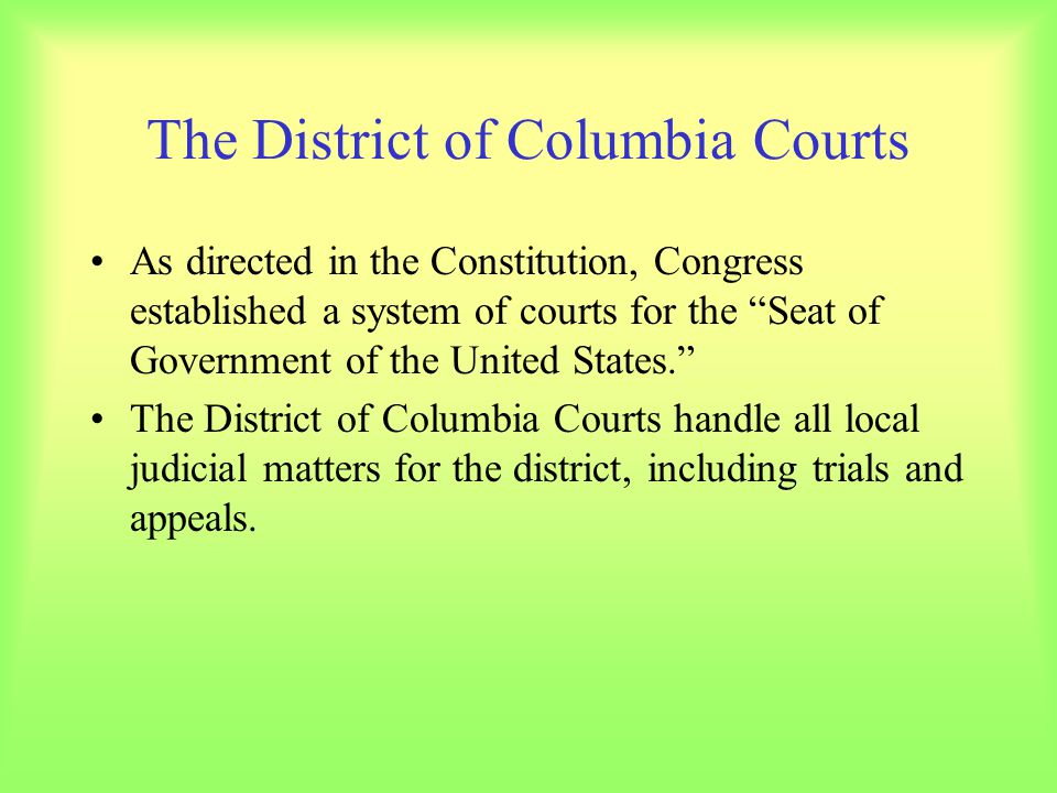 The District of Columbia Courts