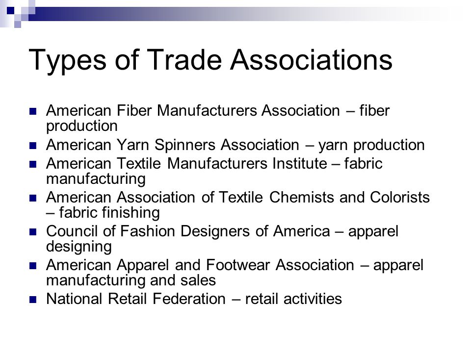 Types of Trade Associations