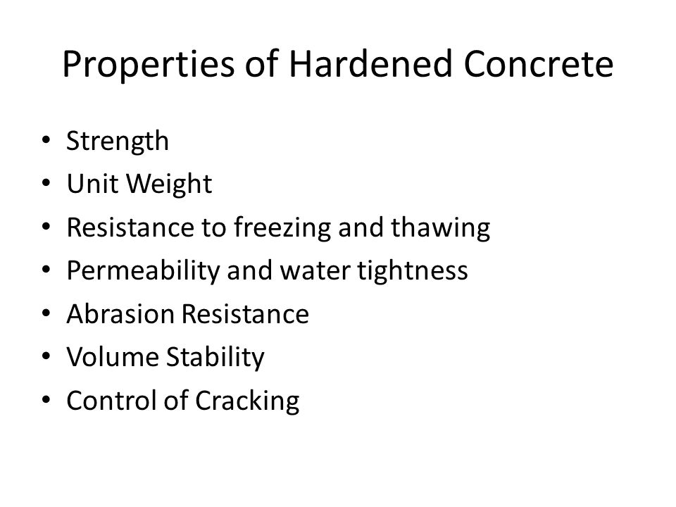 Properties of Hardened Concrete