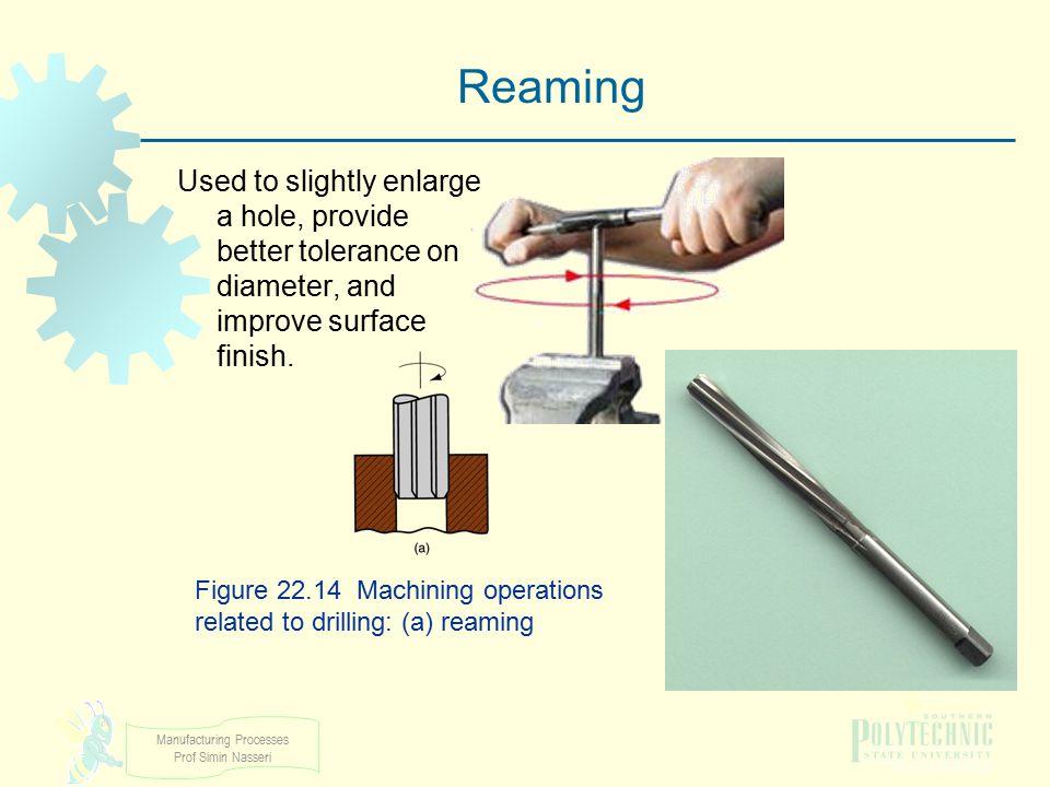 Figure Machining operations related to drilling: (a) reaming
