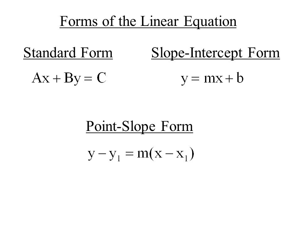 Forms of the Linear Equation