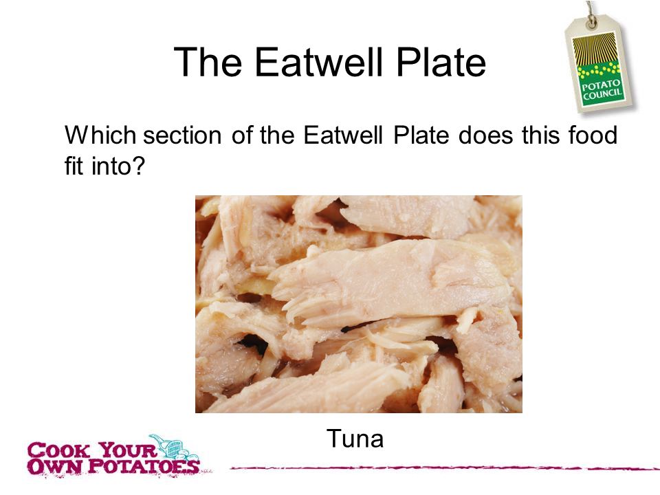 The Eatwell Plate Which section of the Eatwell Plate does this food fit into Tuna