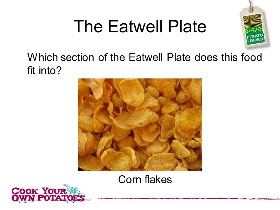 The Eatwell Plate Which section of the Eatwell Plate does this food fit into Corn flakes
