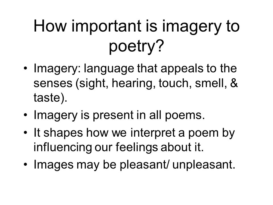 How important is imagery to poetry