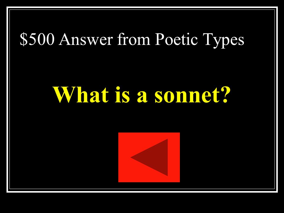 $500 Answer from Poetic Types