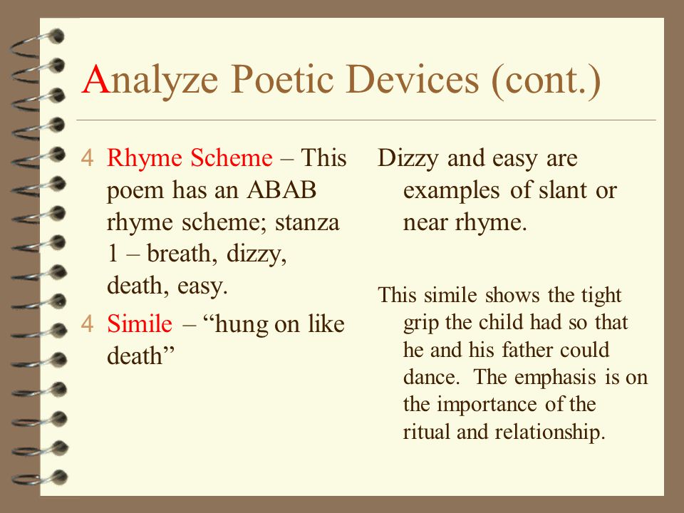Analyze Poetic Devices (cont.)