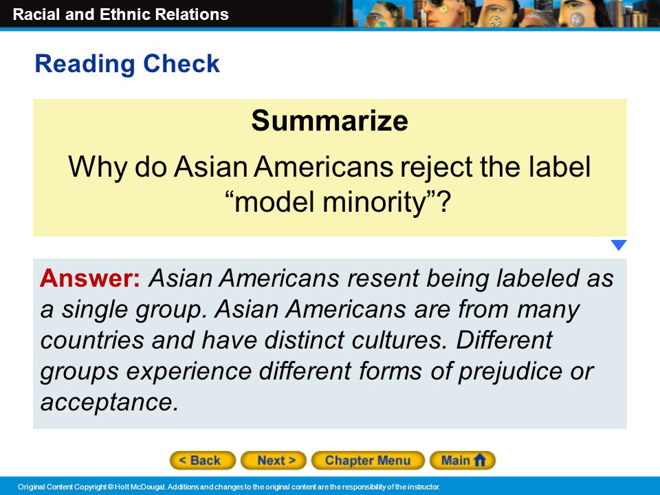 Why do Asian Americans reject the label model minority