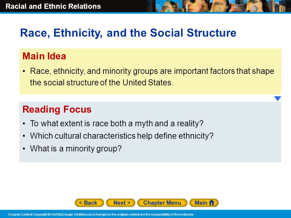 Race, Ethnicity, and the Social Structure