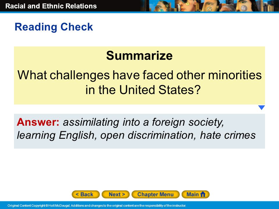 What challenges have faced other minorities in the United States