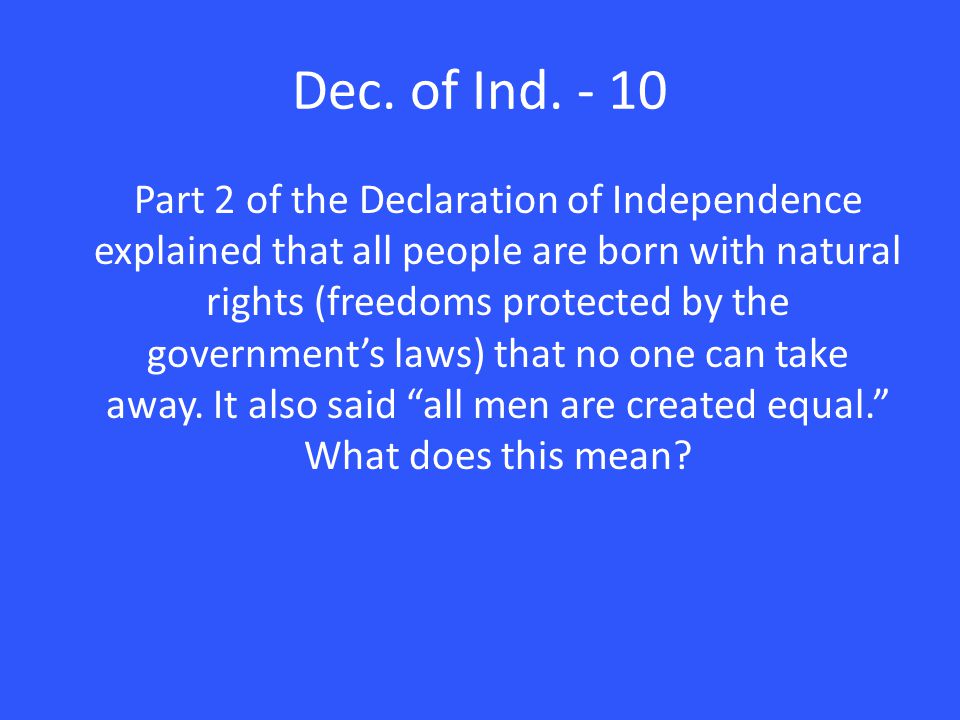 Dec. of Ind. - 10