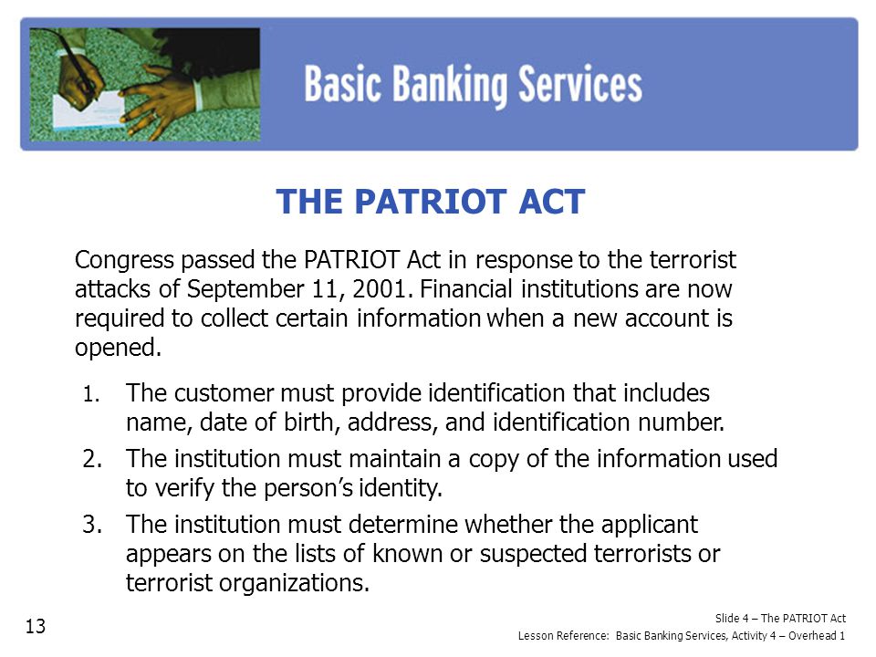 THE PATRIOT ACT