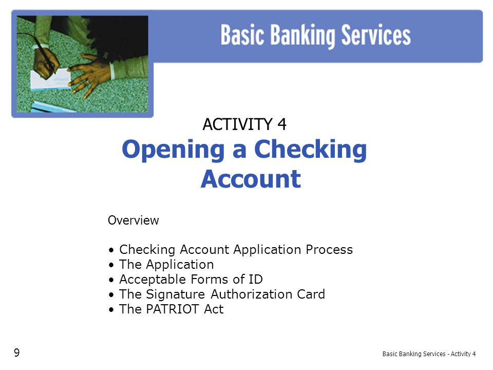 Basic Banking Services - Activity 4