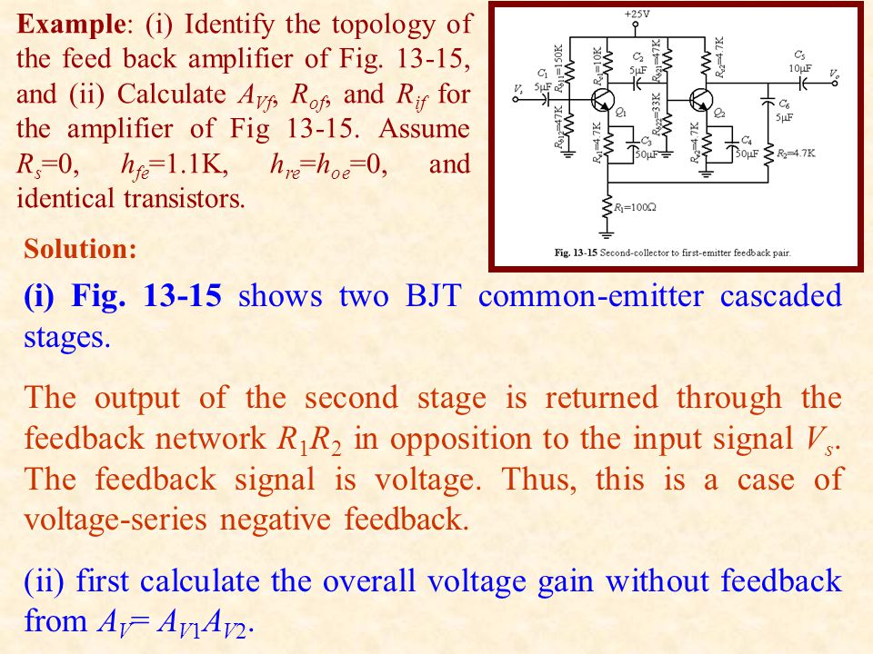 (i) Fig shows two BJT common-emitter cascaded stages.