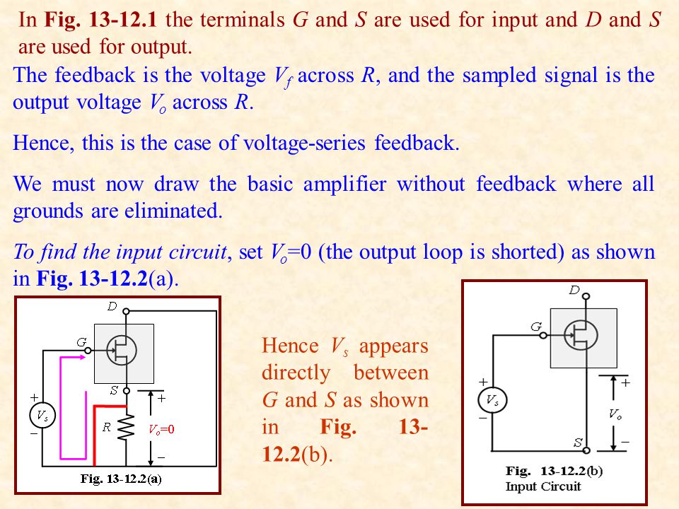 In Fig the terminals G and S are used for input and D and S are used for output.