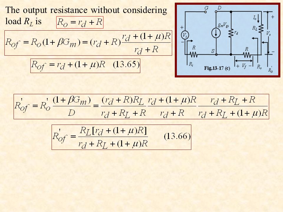 The output resistance without considering load RL is