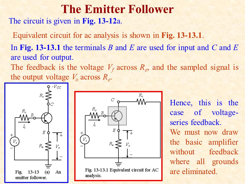 The Emitter Follower The circuit is given in Fig a.