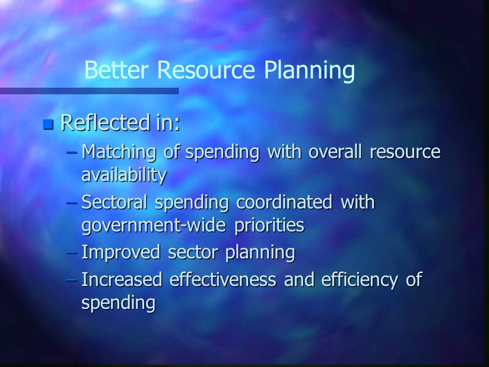Better Resource Planning
