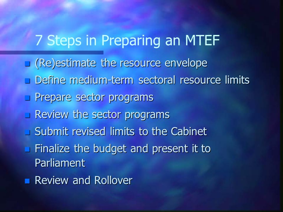 7 Steps in Preparing an MTEF