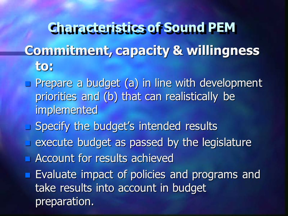 Characteristics of Sound PEM