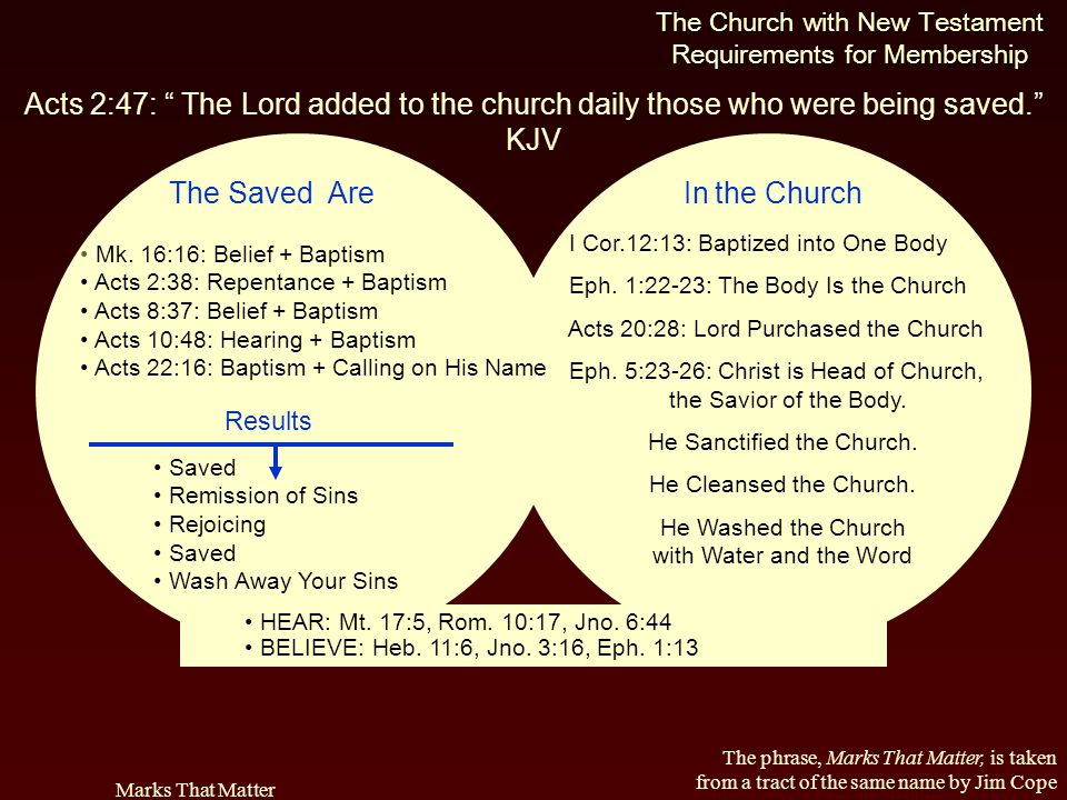 The Saved Are In the Church
