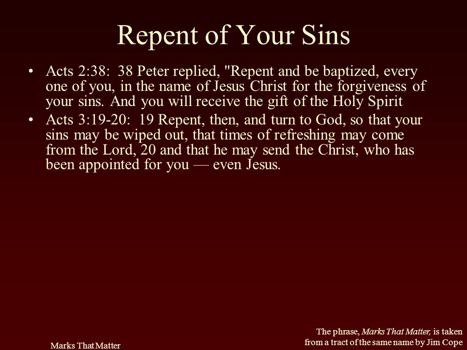 Repent of Your Sins
