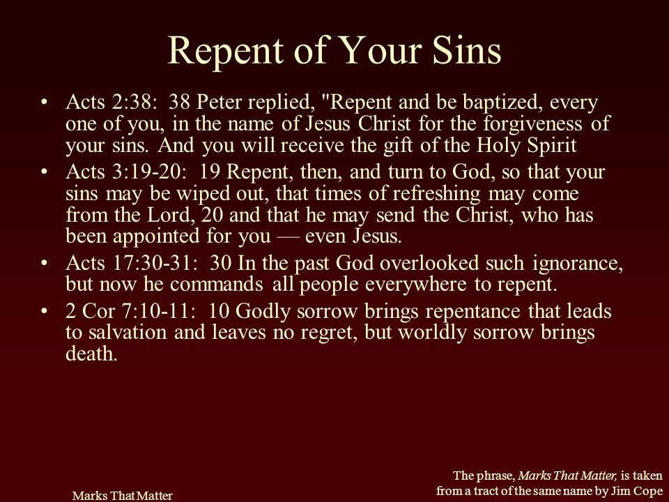 Repent of Your Sins