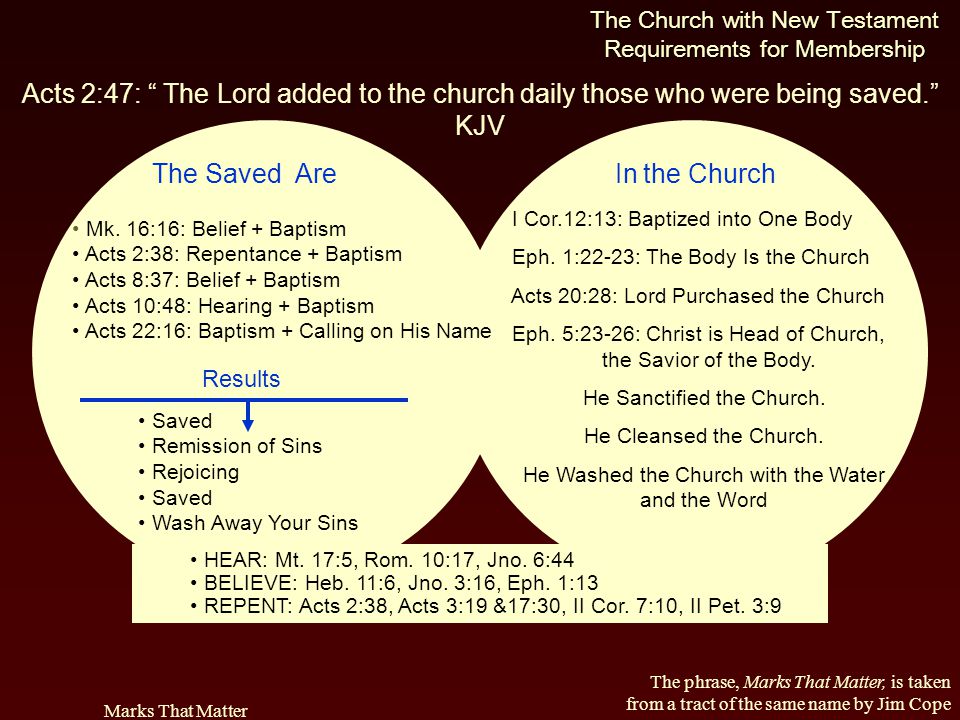 The Saved Are In the Church